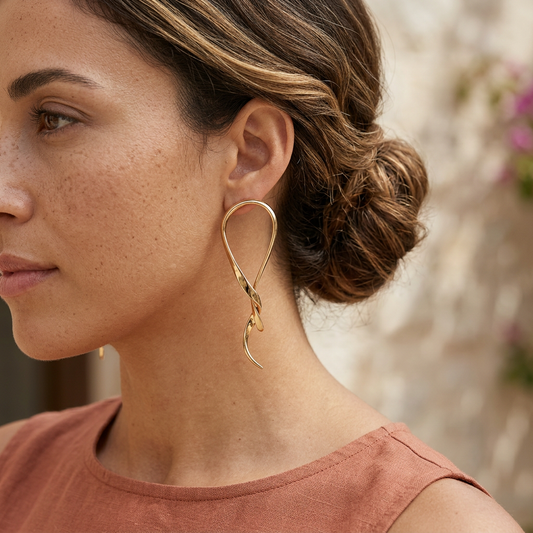 Golden loop earrings