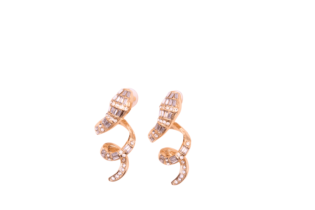 Fuego Serpentino - Crystal snake earrings - gold plated
