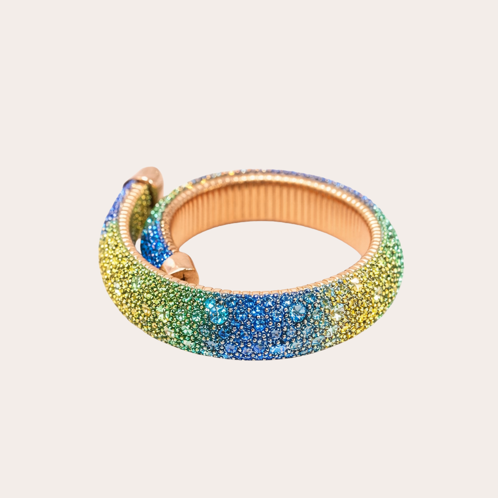 Groene blauwe cuff steentjes