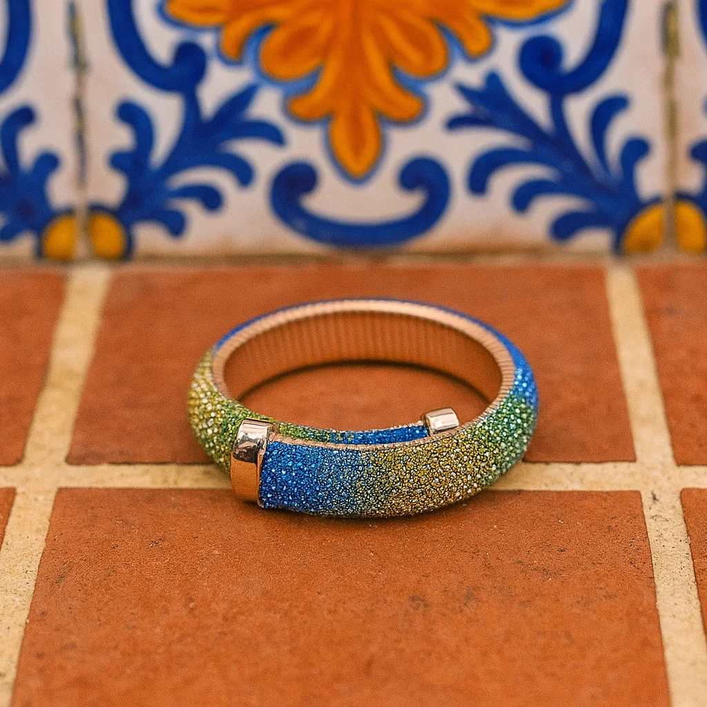 Groene blauwe armband steentjes