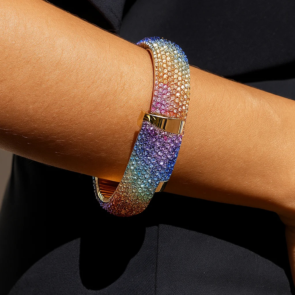 Regenboog armband steentjes