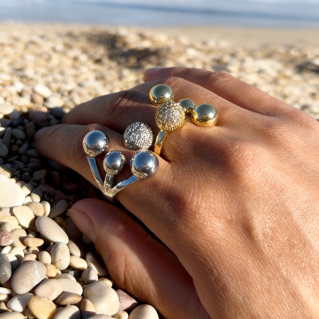 Stellar ring - adjustable size - gold plated / silver plated