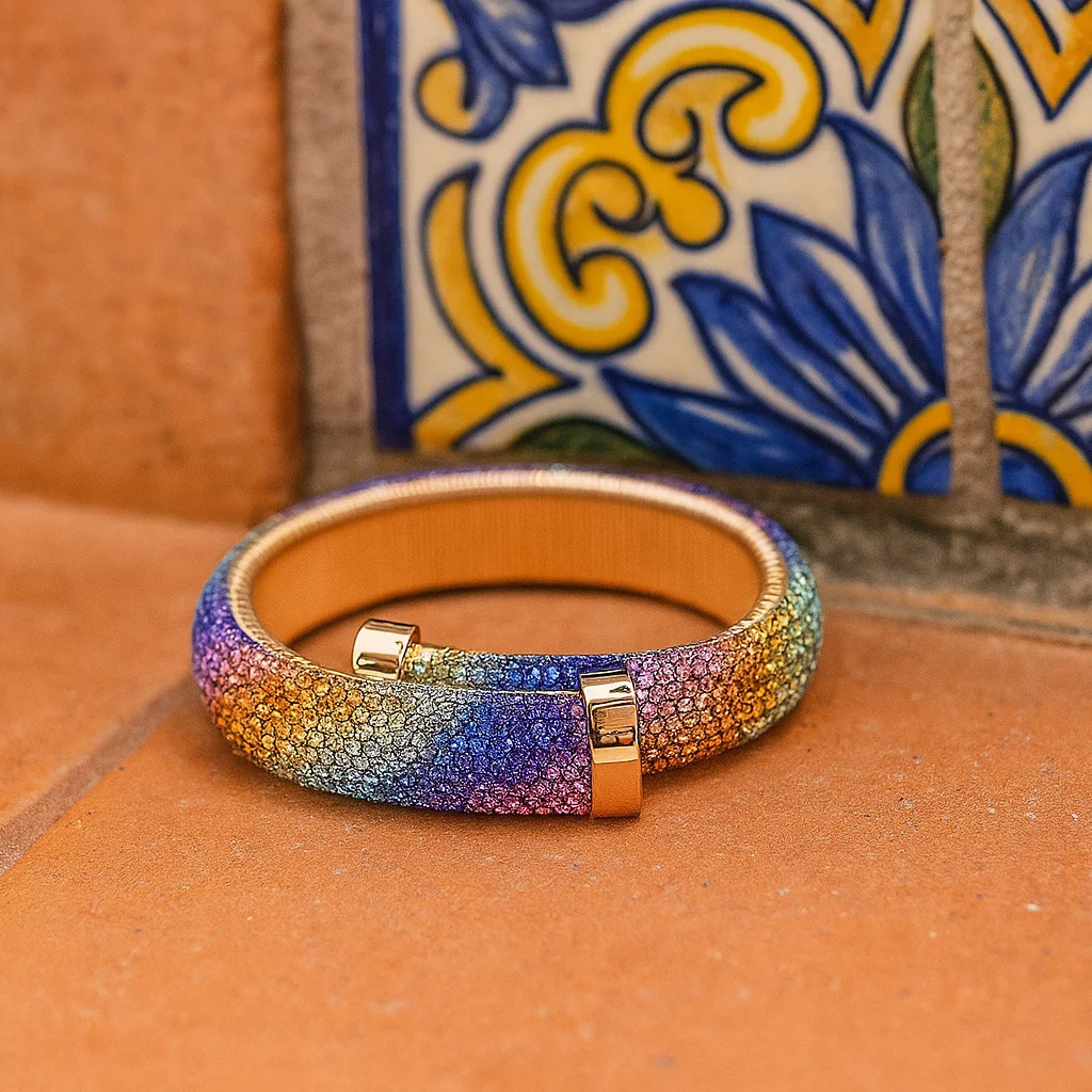 Regenboog armband steentjes