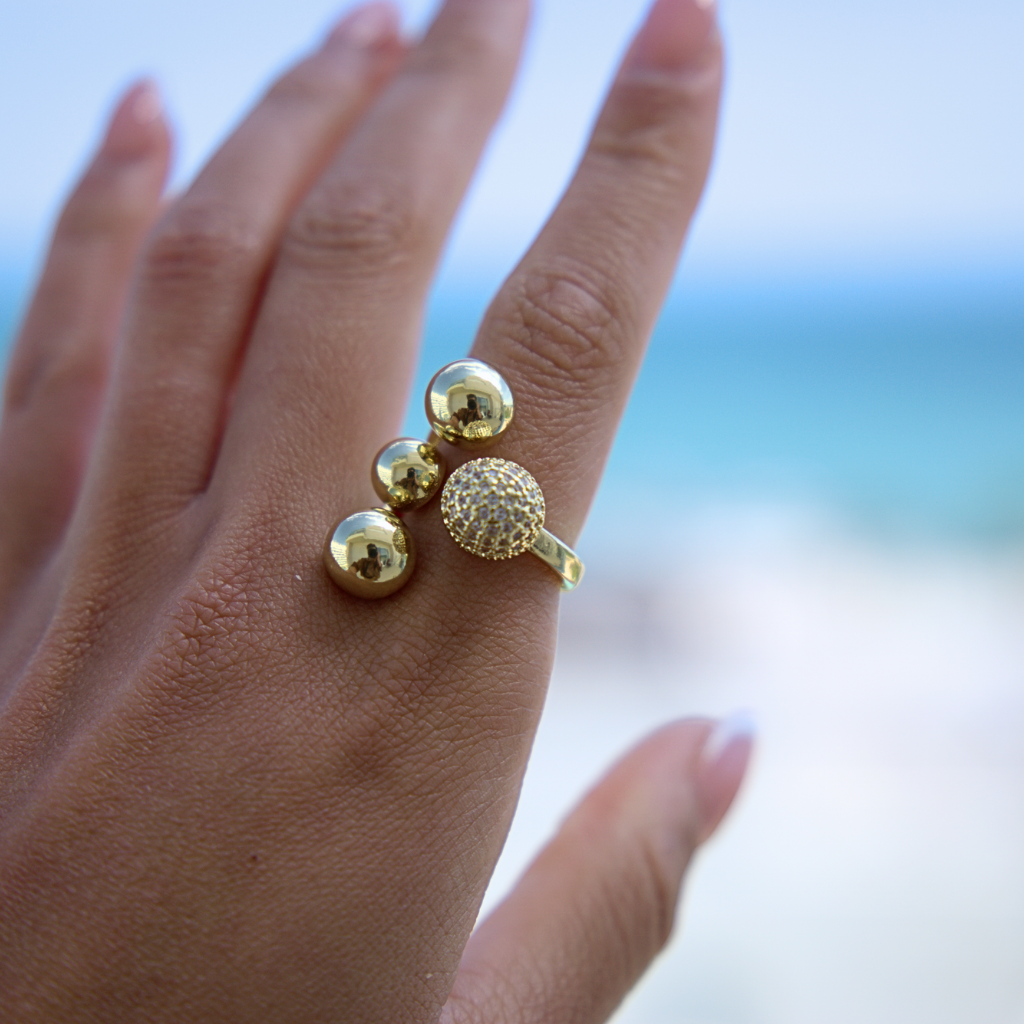 Stellar ring - adjustable size - gold plated / silver plated