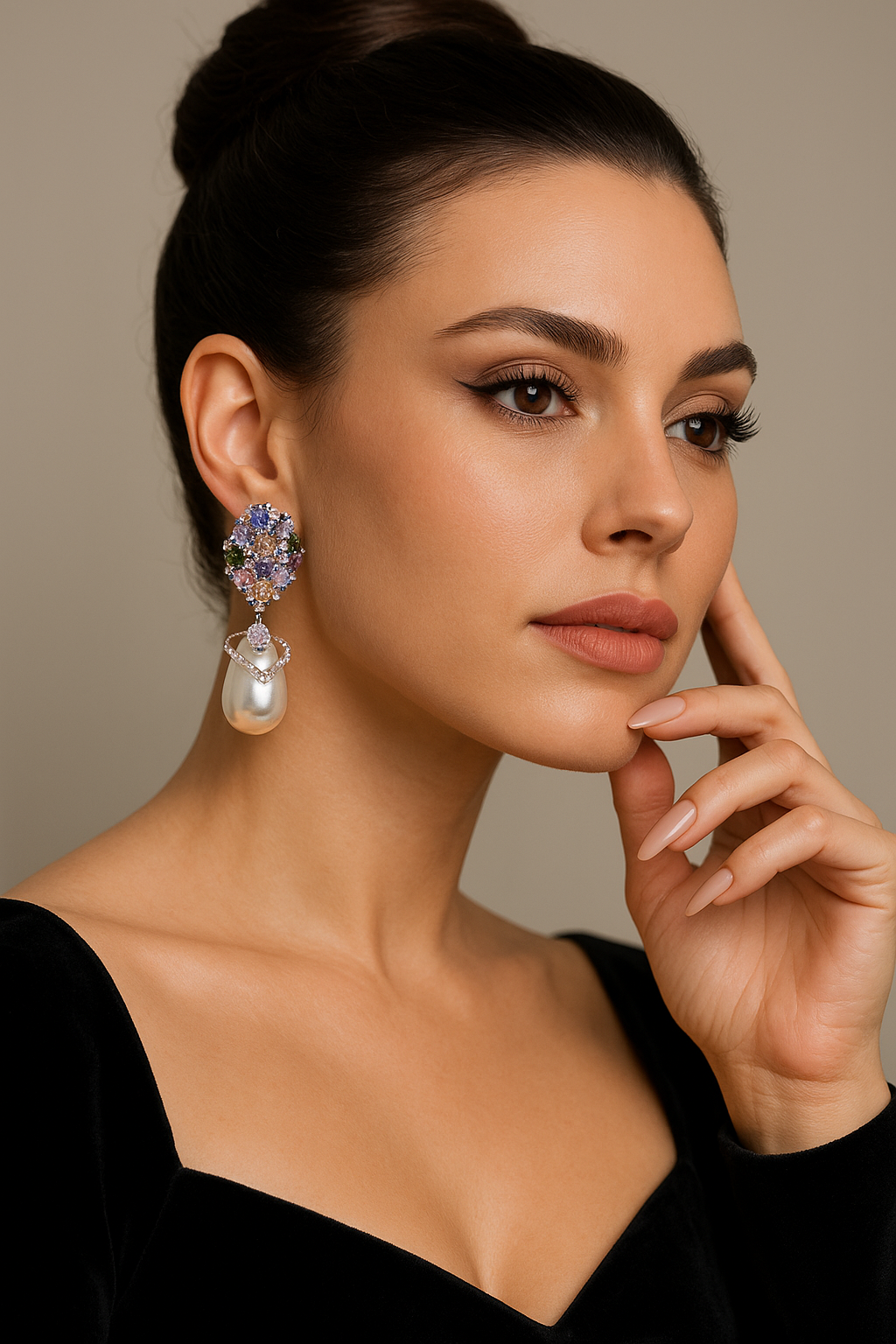 Cosmos pearl - Pearl drop - silver plated
