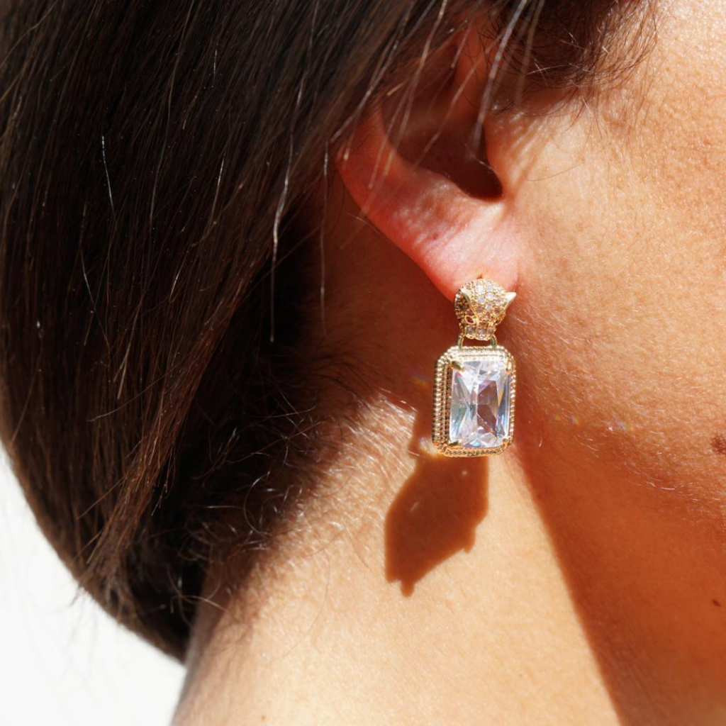 Jaguar del Sol - drop stone earring