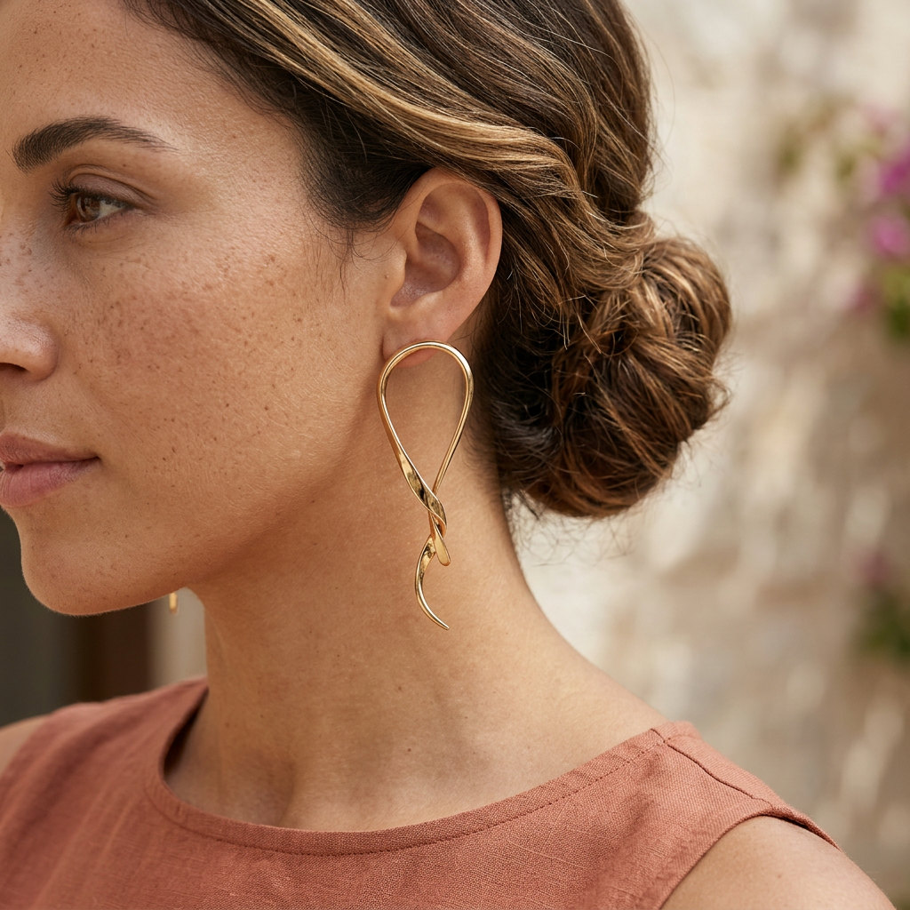 Golden loop earrings