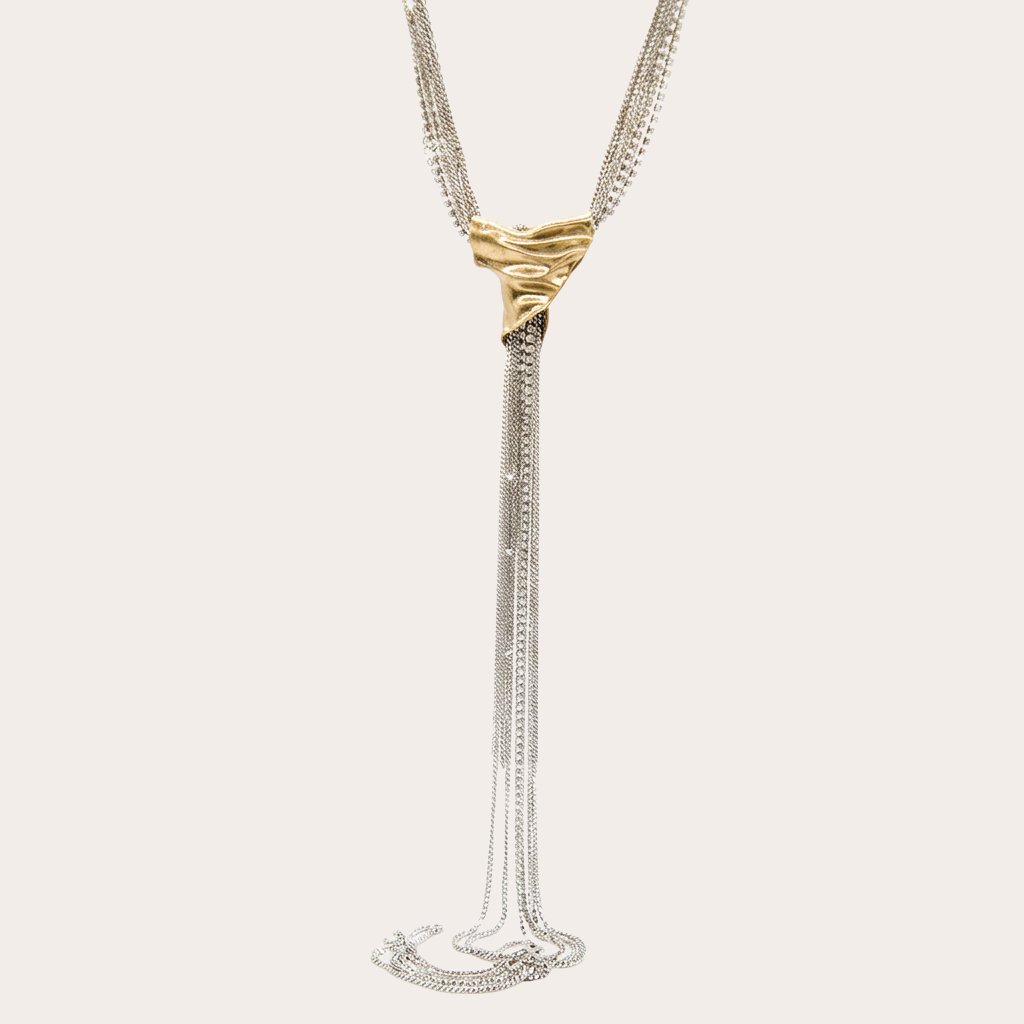 long silver necklace