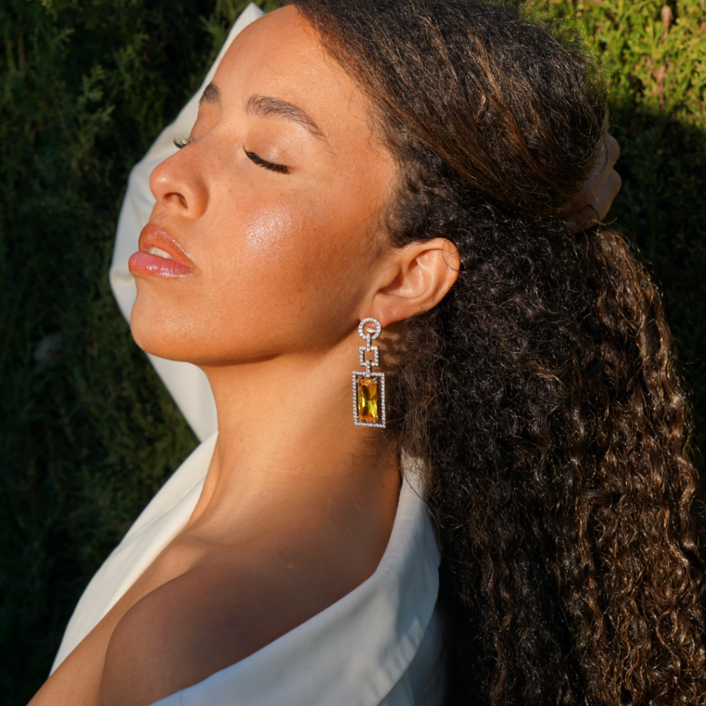 Gouden strass oorbellen