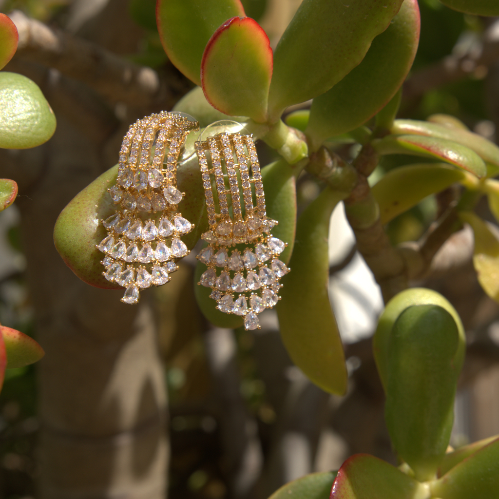 Supernova - boucles d'oreilles pendantes en strass