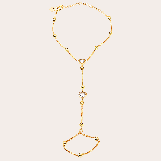 Gouden hand chain hartjes