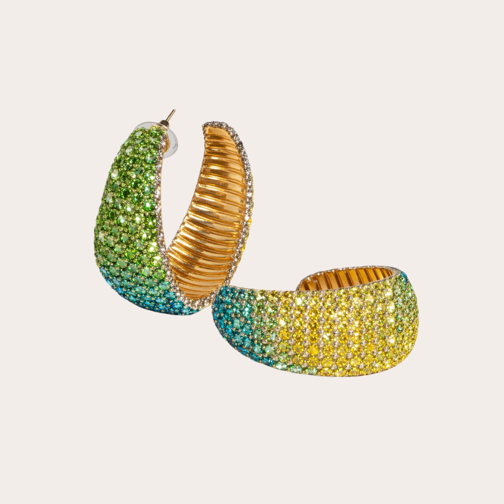 Groene blauwe oorringen steentjes