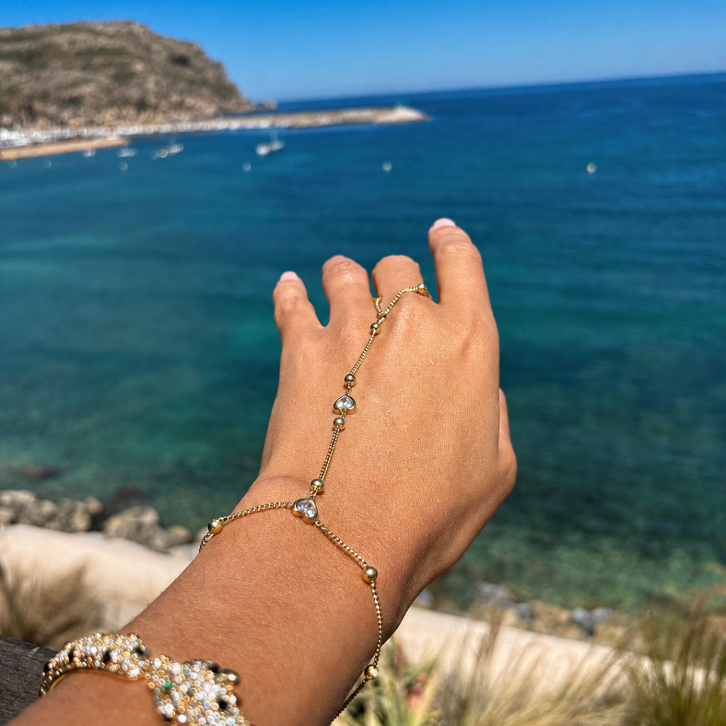 Golden hand chain