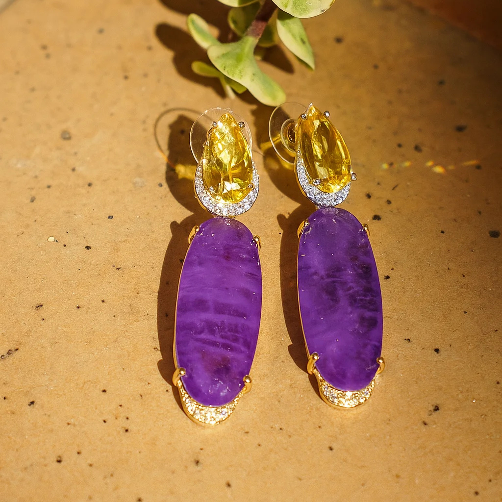 Aura eterna - Boucles d'oreilles ovales classiques - gold plated