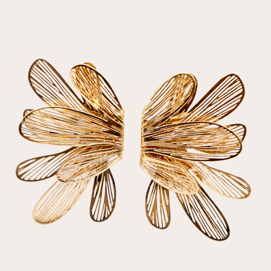 Alas Doradas – grandes boucles d'oreilles ailes dorées – Wear Celestials