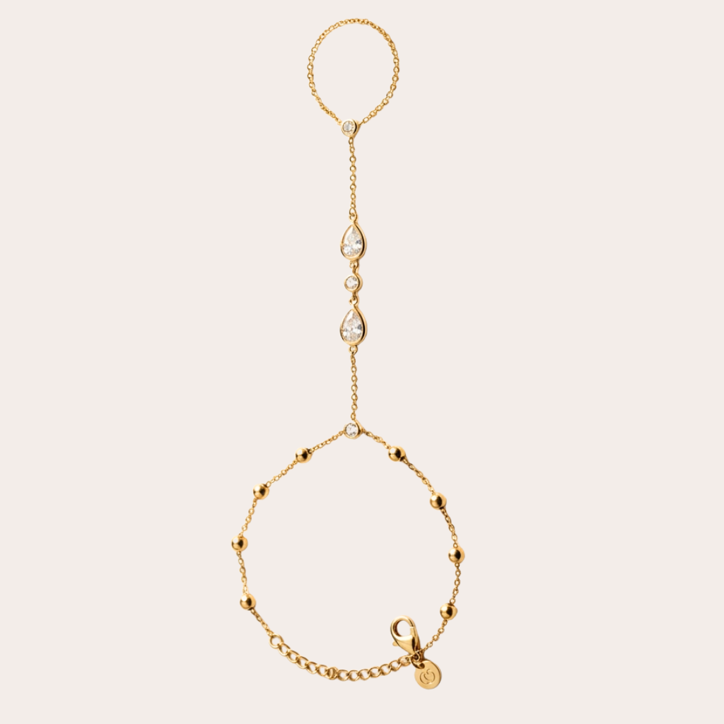 Astra – gold hand chain with crystals – Wear Celestials