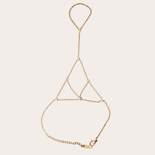 Constella – minimal gold hand chain with spheres – Wear Celestials
