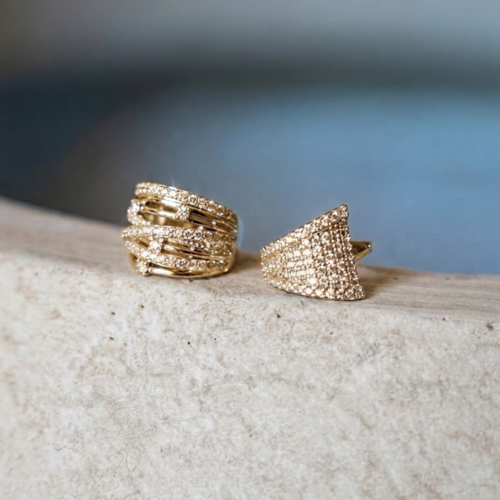 Cuff Combo – ear cuff set Triana and Destello with crystals – detail 3 – Wear Celestials