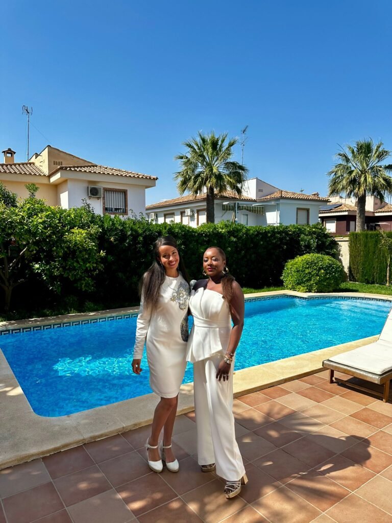Owners Celestials standing at a pool in Spain