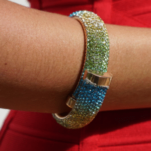 Groene blauwe armband steentjes