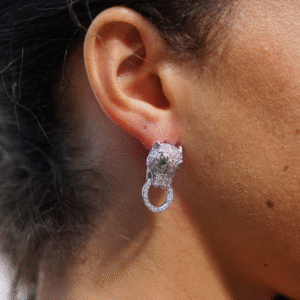 Zilveren panteroorbellen