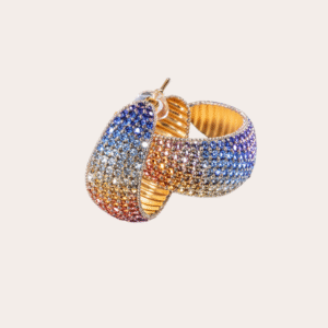 Regenboog oorringen, gekleurde steentjes