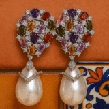 Lange parel oorbellen