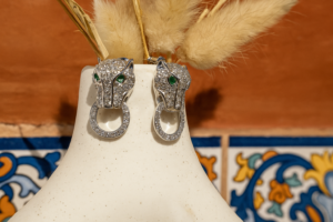 Zilveren panter oorbellen