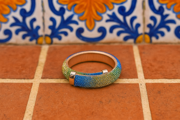 Kristallen armband, blauwgroen