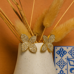 Gouden bloemen oorbellen