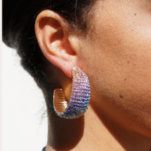 Regenboog oorringen, steentjes