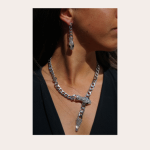 Zilveren slangenoorbellen