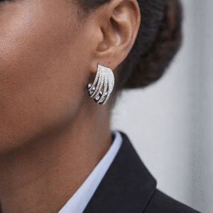 Zilveren statement oorknoppen