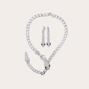 Zilveren slangen sieradenset