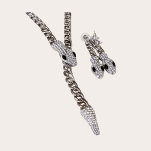 Zilveren slangen sieradenset