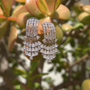 Strass oorbellen zilver