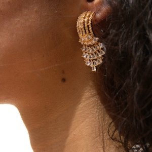 Strass oorbellen goud