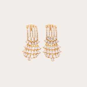 Strass oorbellen goud