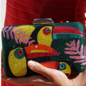 Groene glitter tas, tucan