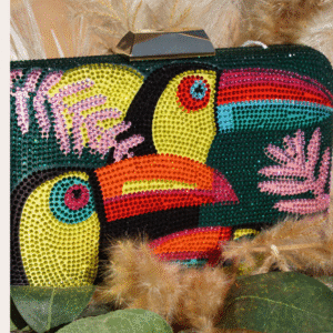 Groene glitter tas, tucan