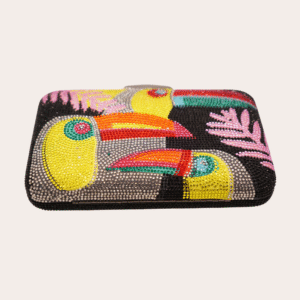 Zwarte glittertas tucan