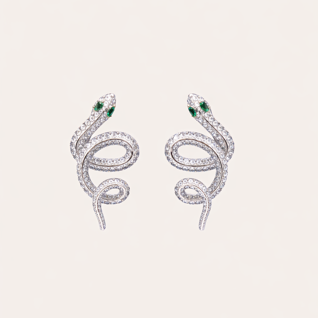 Zilveren slang oorbellen