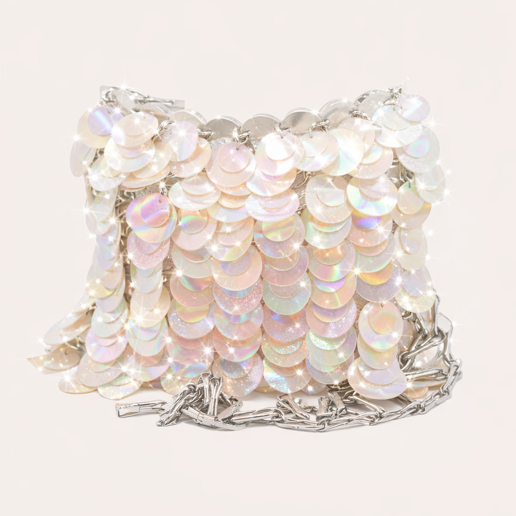 Witte handtas pailletten