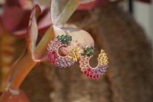 kristallen regenboog oorbellen