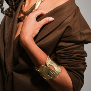 Brede gouden cuff armband