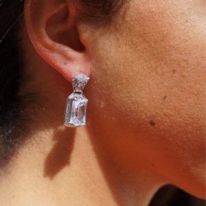 Zilveren panteroorbellen vierkant