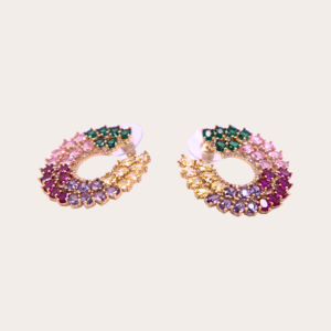 Regenboog oorbellen, ringen, kristal