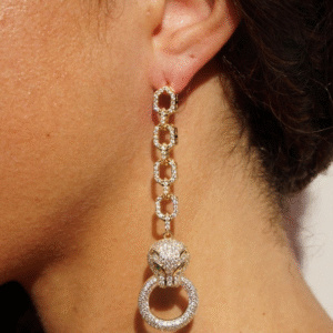 Gouden lange panteroorbellen