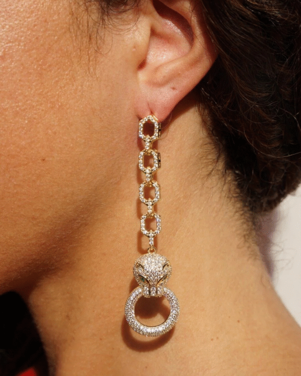 Gouden lange panteroorbellen