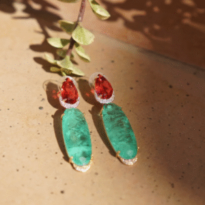 Groene kristal oorbellen